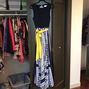 Eliza J Jersey & Crepe de Chine Maxi Dress
